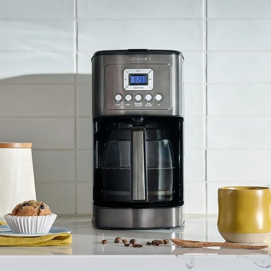 14-Cup Programmable Coffee Maker Glass Carafe Stainless Steel Brew Control Machine