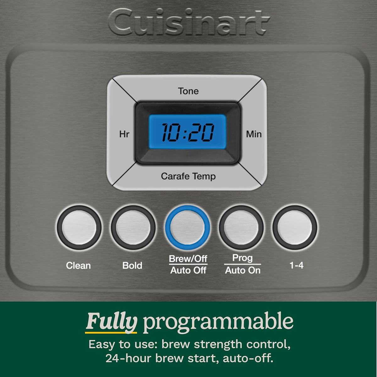 14-Cup Programmable Coffee Maker Glass Carafe Stainless Steel Brew Control Machine