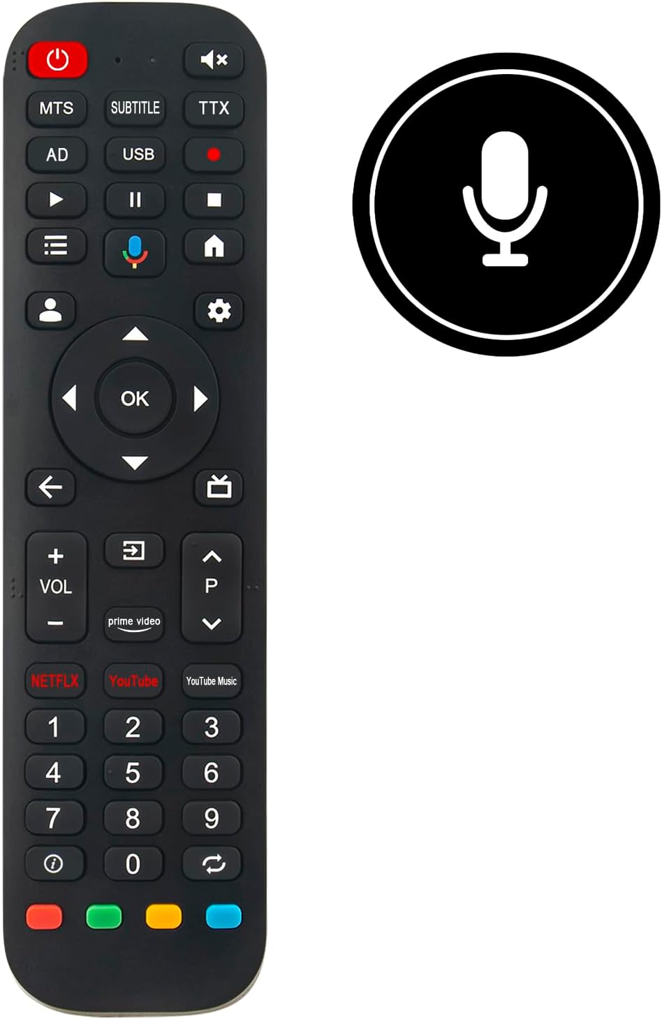 Replacement Voice Remote fit for FPD 43 Inch 4K 1080p UHD FHD Smart TV Palette-Series CG43-P3, Canvas-Series CG43-C3