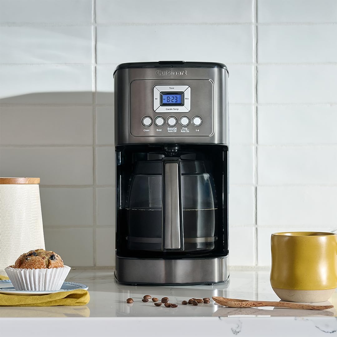 14-Cup Programmable Coffee Maker Glass Carafe Stainless Steel Brew Control Machine