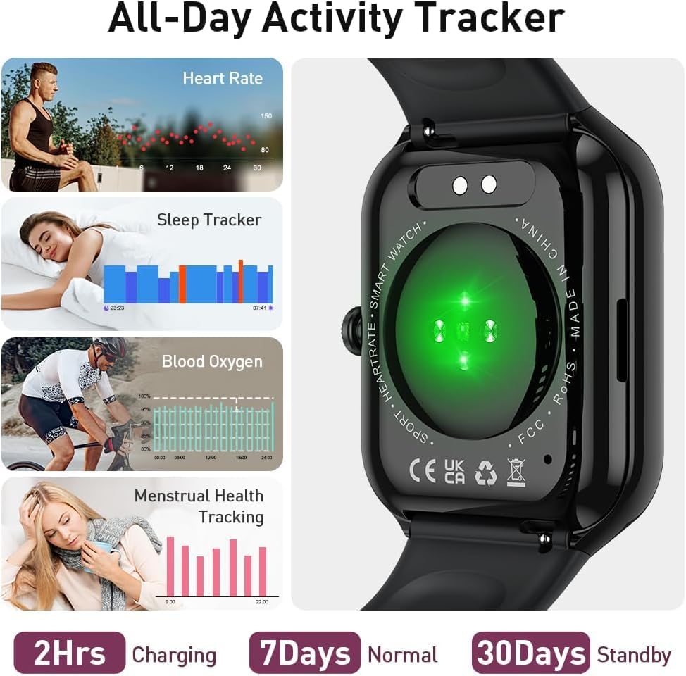 Smart Watch Bluetooth Calling HD Touchscreen Fitness Tracker Android iOS Compatible