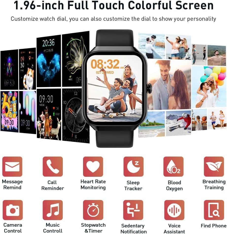 Smart Watch Bluetooth Calling HD Touchscreen Fitness Tracker Android iOS Compatible