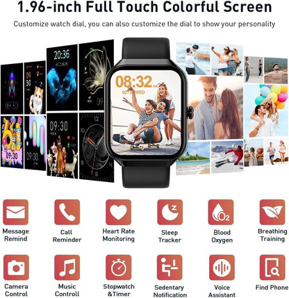 Smart Watch Bluetooth Calling HD Touchscreen Fitness Tracker Android iOS Compatible