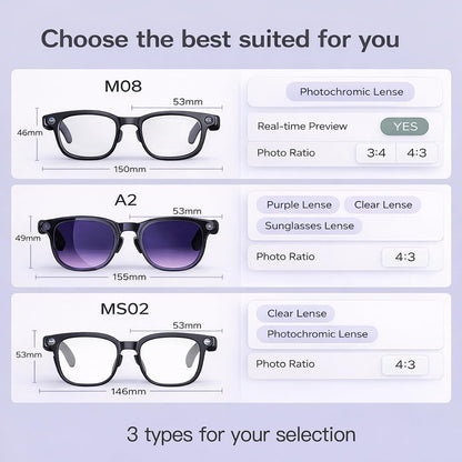 Smart AI Glasses Polarized Sunglasses Video Recording Wearable Bluetooth Eyewear Unisex