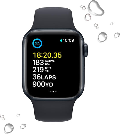 Apple Watch SE (2nd Gen) (GPS, 40mm) - Midnight Aluminum Case with Midnight Sport Band, S/M (Renewed)