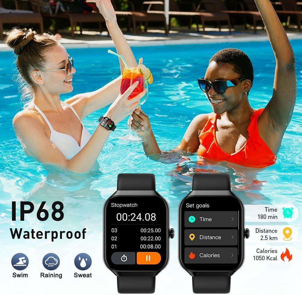 Smart Watch Bluetooth Calling HD Touchscreen Fitness Tracker Android iOS Compatible