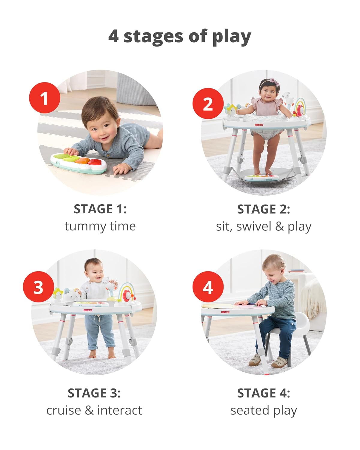 Baby 3-Stage Activity Center Interactive Play Table Learning Development Toy Fun