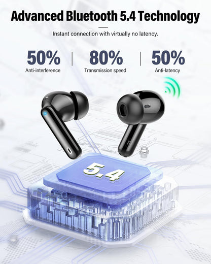 Wireless Noise Cancelling Earbuds Bluetooth In-Ear Headphones with Charging Case Audio