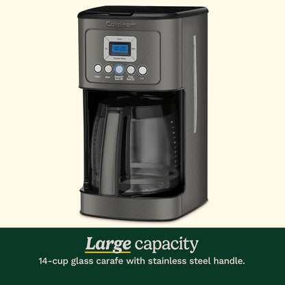 14-Cup Programmable Coffee Maker Glass Carafe Stainless Steel Brew Control Machine