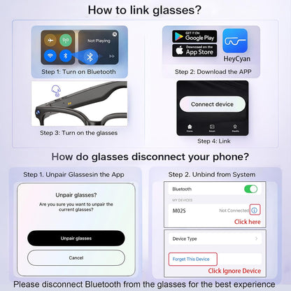 Smart AI Glasses Polarized Sunglasses Video Recording Wearable Bluetooth Eyewear Unisex