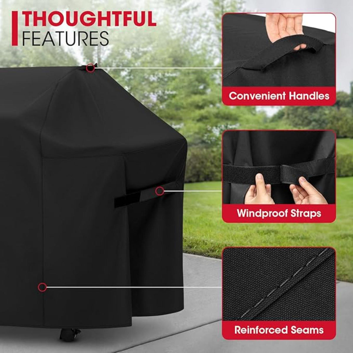 55 Inch Heavy Duty Waterproof Outdoor BBQ Grill Cover with Air Vents