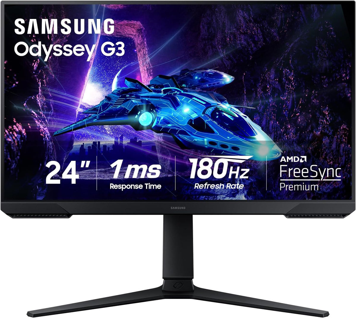 24-Inch FHD Gaming Monitor 180Hz FreeSync 1ms LED Display Black