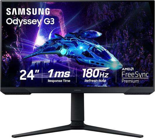 24-Inch FHD Gaming Monitor 180Hz FreeSync 1ms LED Display Black