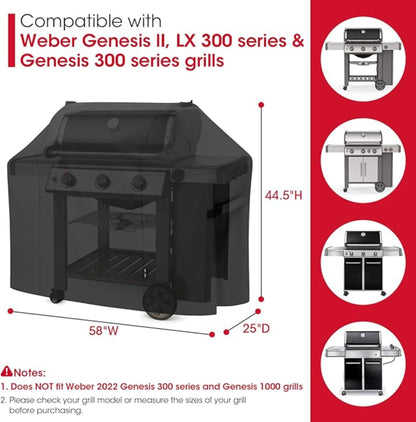55 Inch Heavy Duty Waterproof Outdoor BBQ Grill Cover with Air Vents