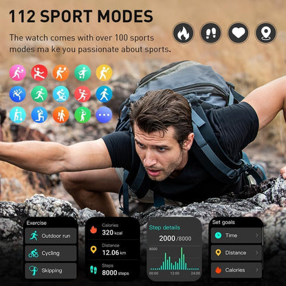 Smart Watch Bluetooth Calling HD Touchscreen Fitness Tracker Android iOS Compatible
