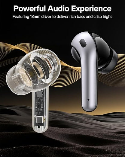 Wireless Bluetooth Earbuds LED Display 60H Playback Waterproof Charging Case Black