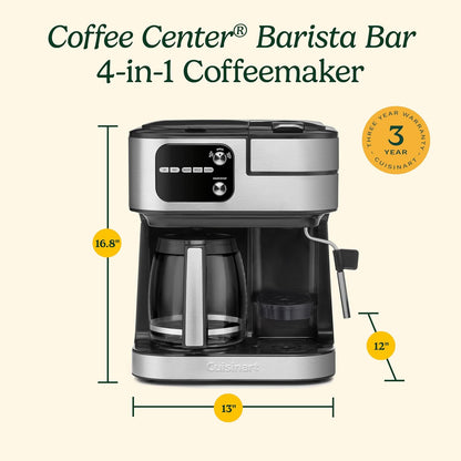 4-in-1 Coffee Maker Single Serve Pod Compatible Multi Brew Machine Black