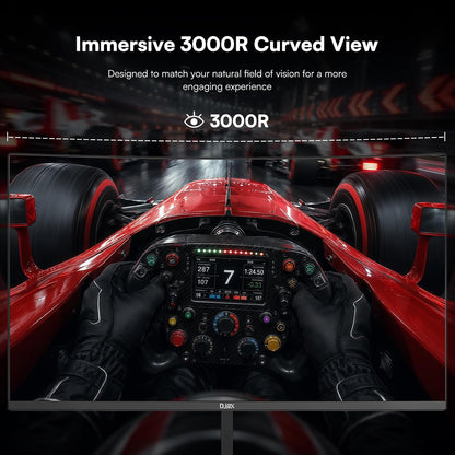 DJiEX 24 Inch Curved Gaming Monitor, FHD(1920 x1080), 180Hz | MPRT 1ms, 98% sRGB, FreeSync, HDMI DP Ports, Frameless, HDR10, VESA Mount75*75mm, Ideal for...