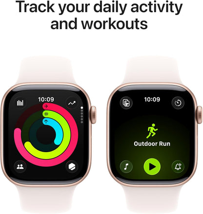 GPS Smartwatch 42mm Rose Gold Aluminum Case Sport Band Wearable Device