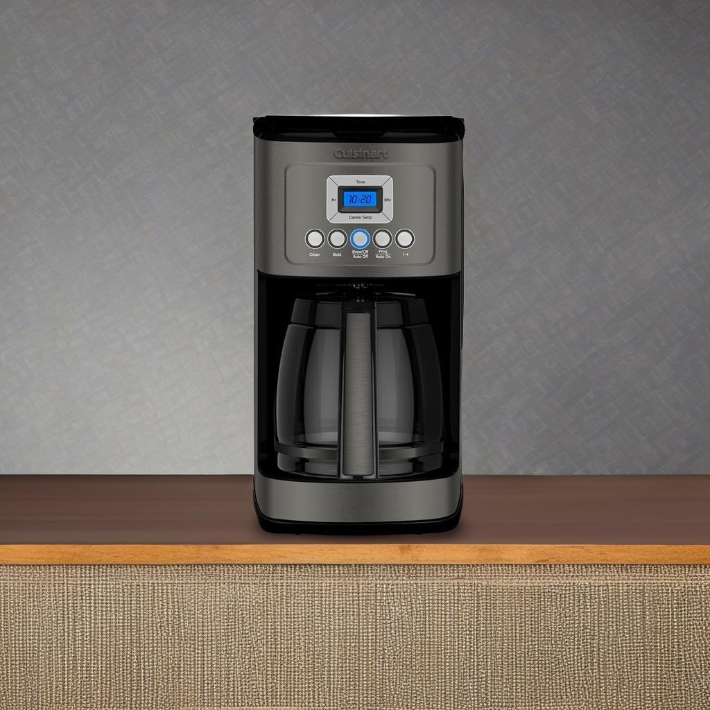 14-Cup Programmable Coffee Maker Glass Carafe Stainless Steel Brew Control Machine