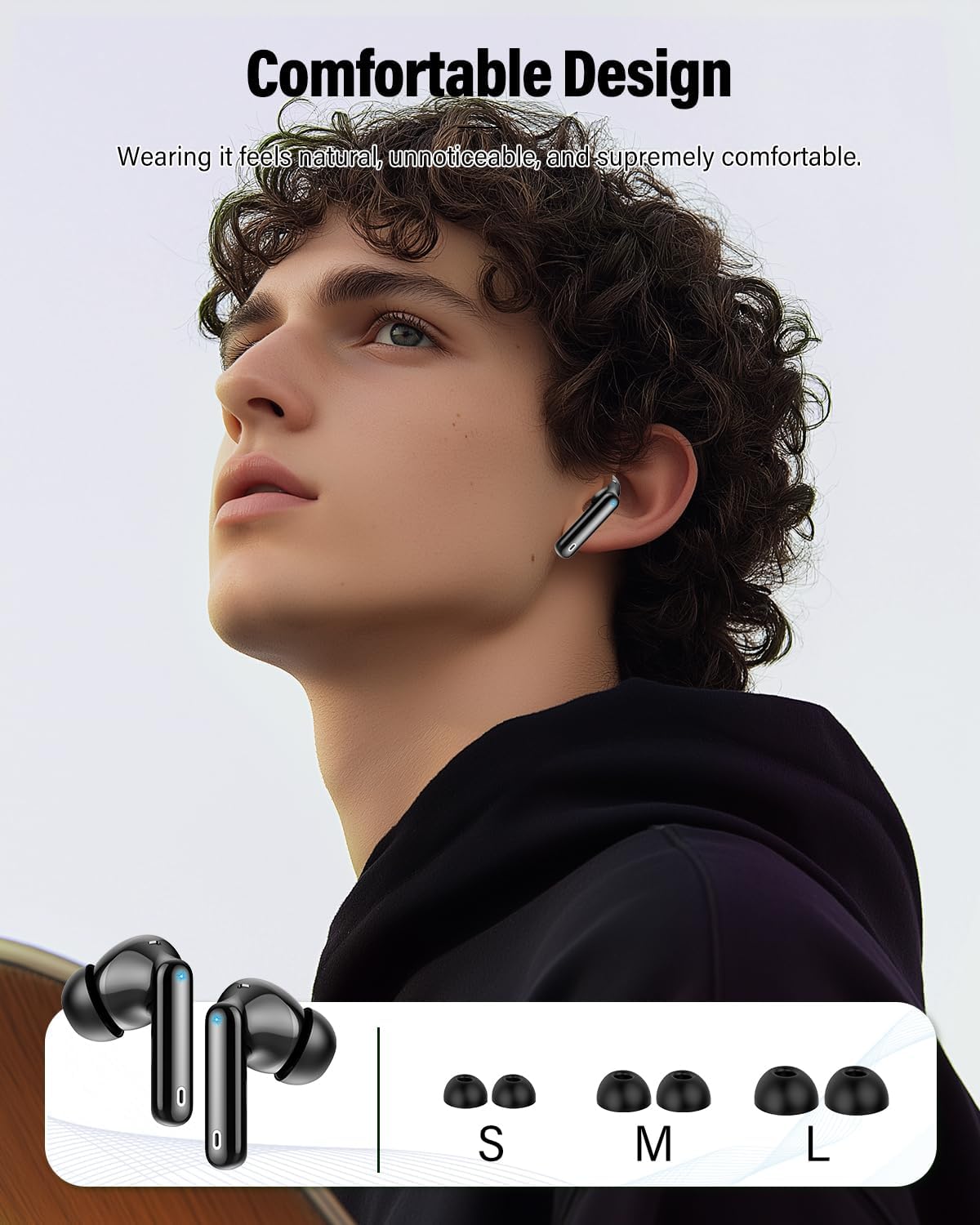 Wireless Noise Cancelling Earbuds Bluetooth In-Ear Headphones with Charging Case Audio