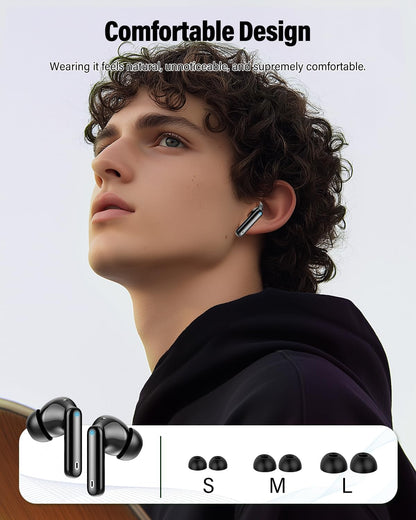 Wireless Noise Cancelling Earbuds Bluetooth In-Ear Headphones with Charging Case Audio