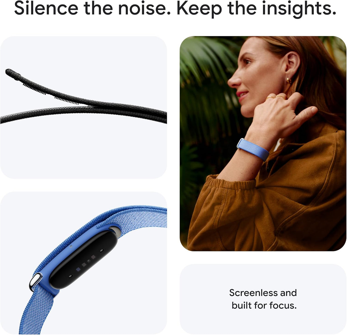 Screenless Fitness Health Tracker AI Coaching Wearable Obsidian One Size Device
