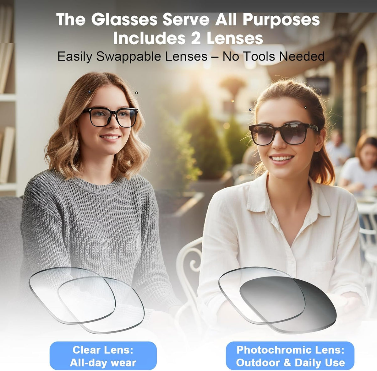 Smart AI Glasses Polarized Sunglasses Video Recording Wearable Bluetooth Eyewear Unisex