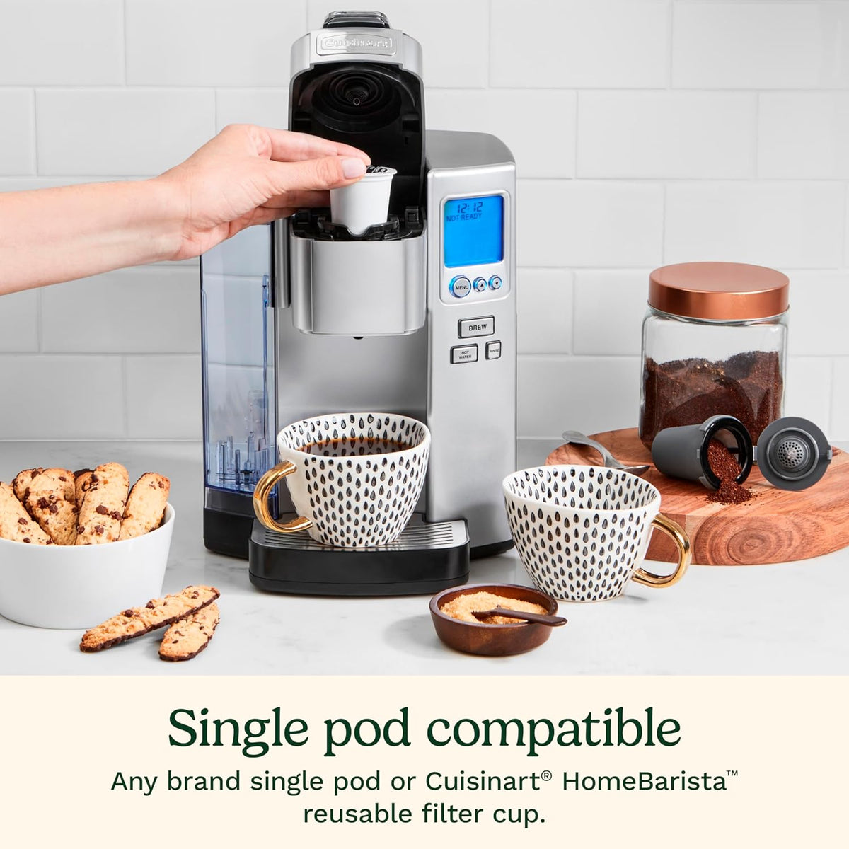 Single Serve Pod Coffee Maker Programmable Hot Water Dispenser Stainless Steel