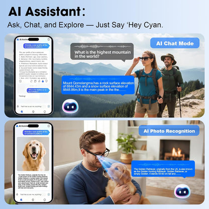 Smart AI Glasses Polarized Sunglasses Video Recording Wearable Bluetooth Eyewear Unisex