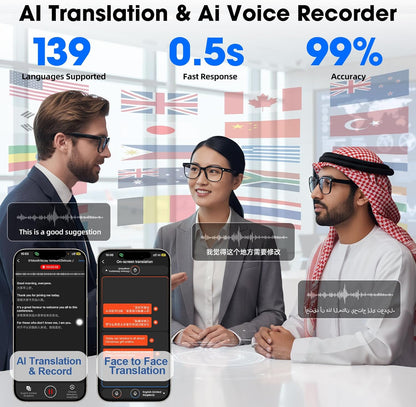Smart AI Glasses Polarized Sunglasses Video Recording Wearable Bluetooth Eyewear Unisex