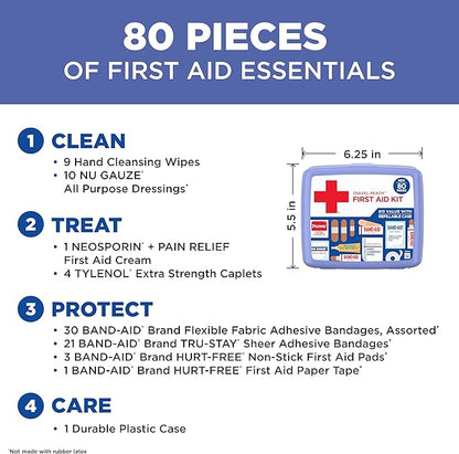 Portable Emergency First Aid Kit 80 Piece Travel Home Outdoor Essentials