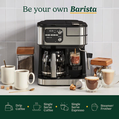 4-in-1 Coffee Maker Single Serve Pod Compatible Multi Brew Machine Black