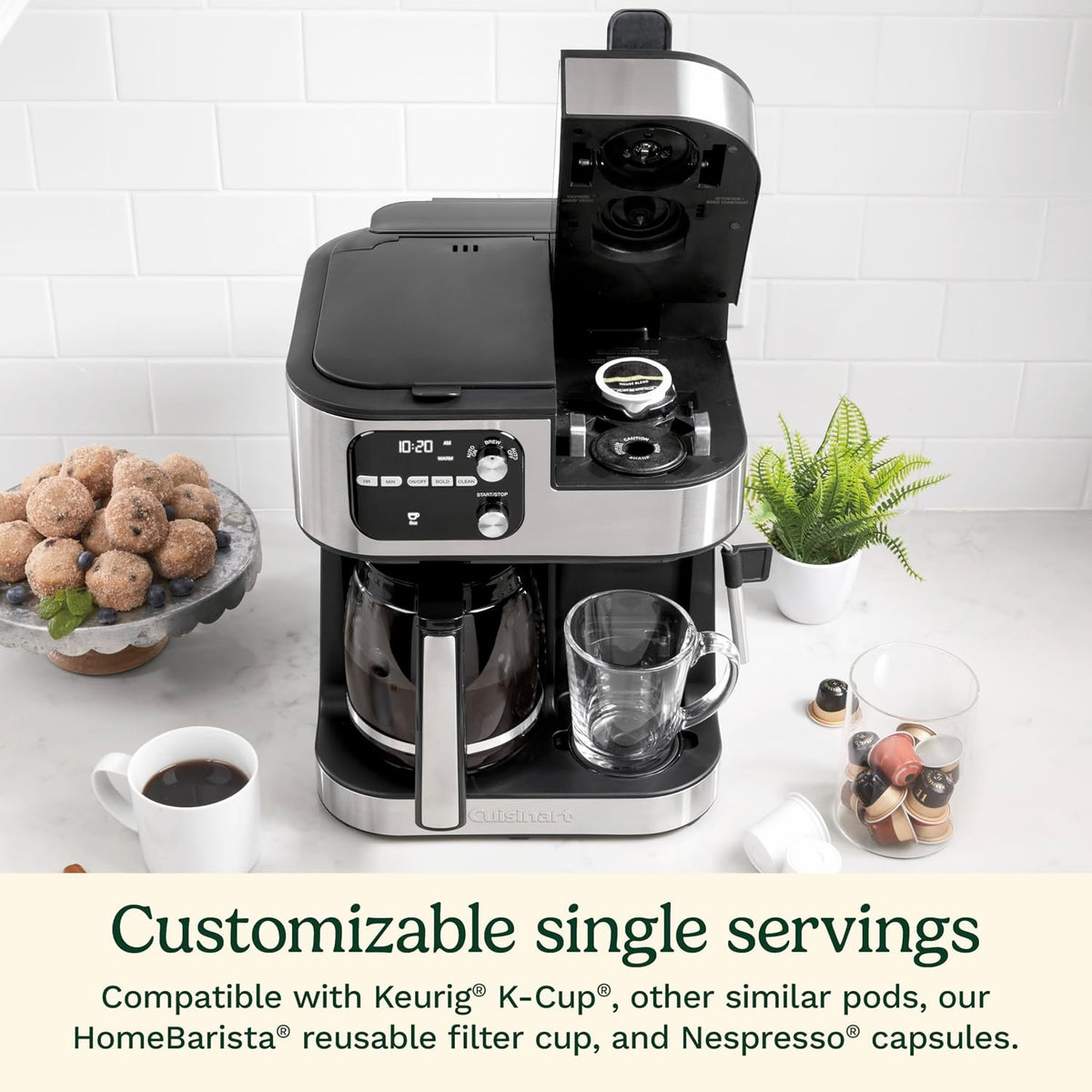 4-in-1 Coffee Maker Single Serve Pod Compatible Multi Brew Machine Black