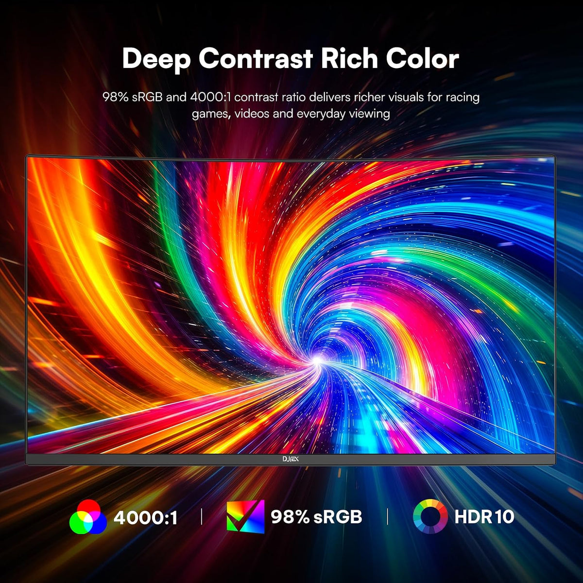 DJiEX 24 Inch Curved Gaming Monitor, FHD(1920 x1080), 180Hz | MPRT 1ms, 98% sRGB, FreeSync, HDMI DP Ports, Frameless, HDR10, VESA Mount75*75mm, Ideal for...
